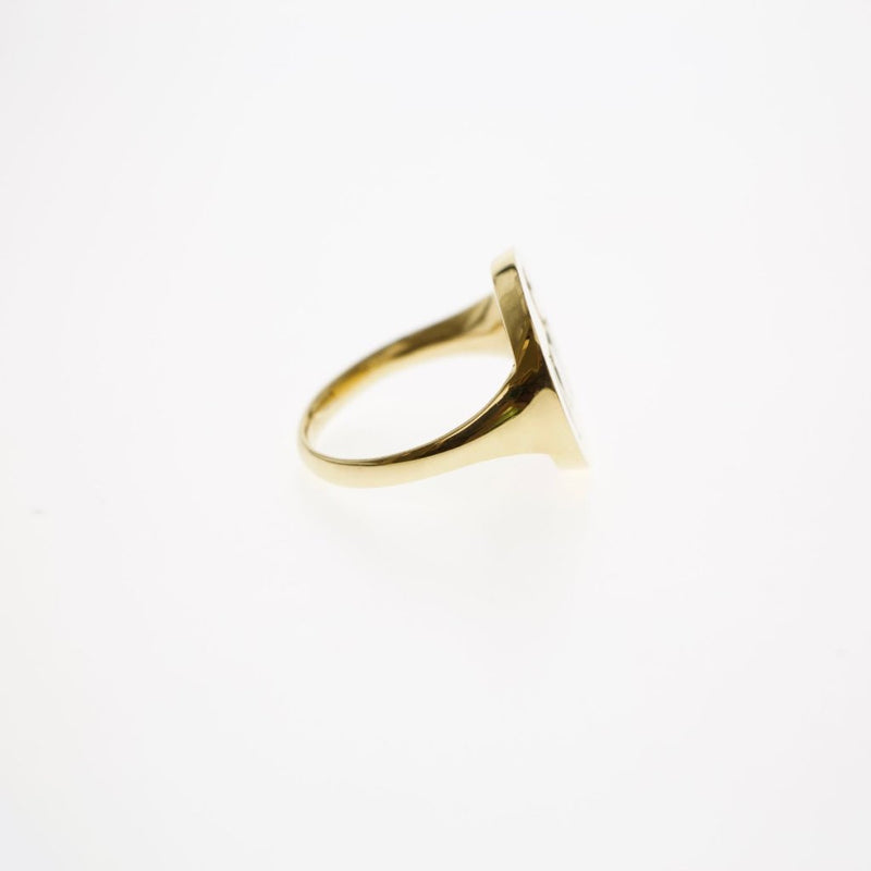 Greek horse gold signet ring
