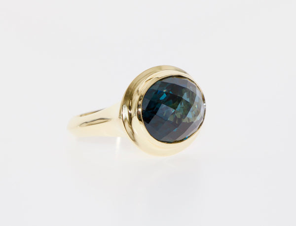 Tamahra Prowse London Blue Topaz and 18ct gold ring.