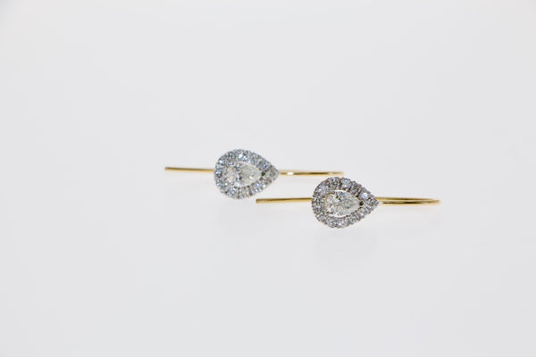 Tamahra Prowse jewellery design. Diamond and 18ct gold earrings.