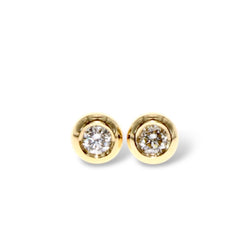 18 karat yellow gold diamond stud earrings by Tamahra Prowse