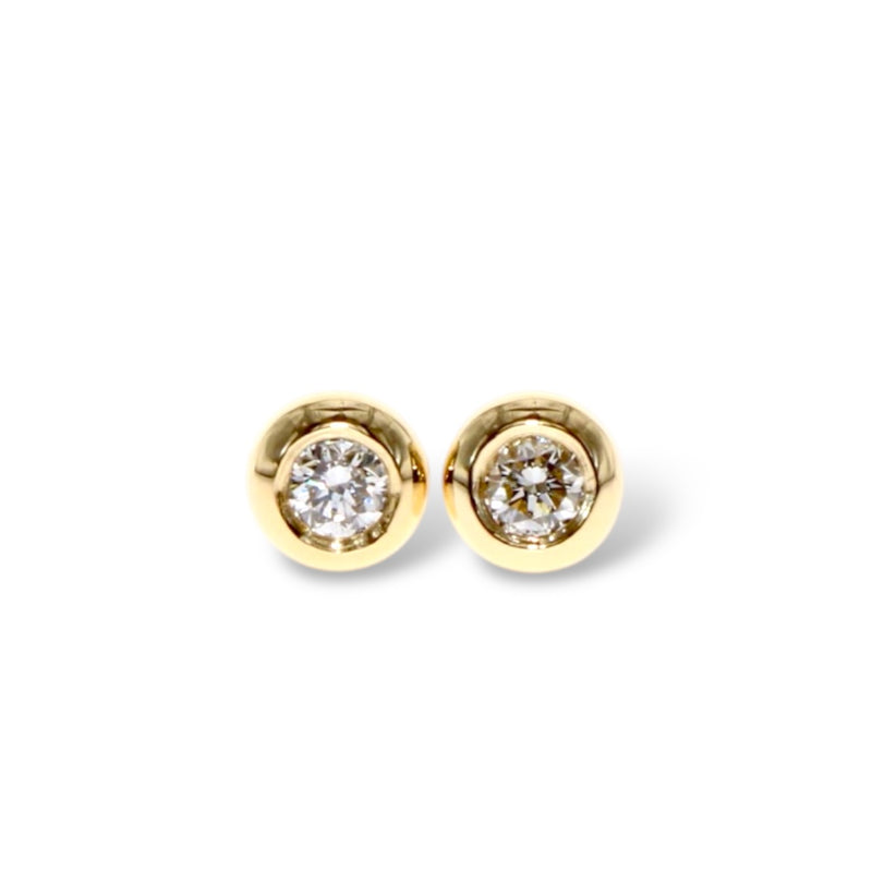 18 karat yellow gold diamond stud earrings by Tamahra Prowse