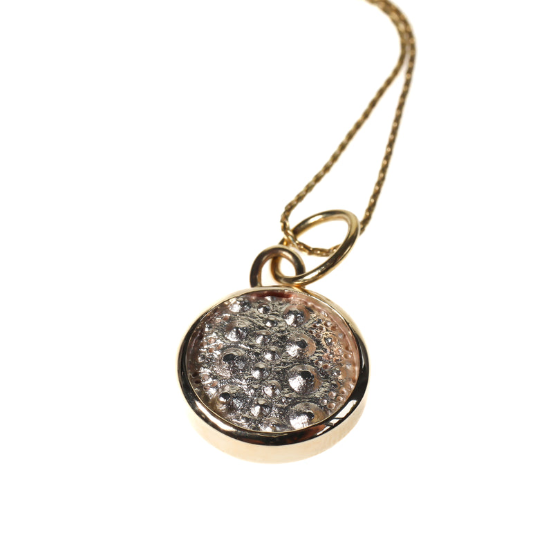 Sea urchin disc pendant in 9kt gold and silver by designer Tamahra Prowse