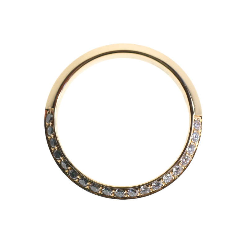 Knife edge diamond ring