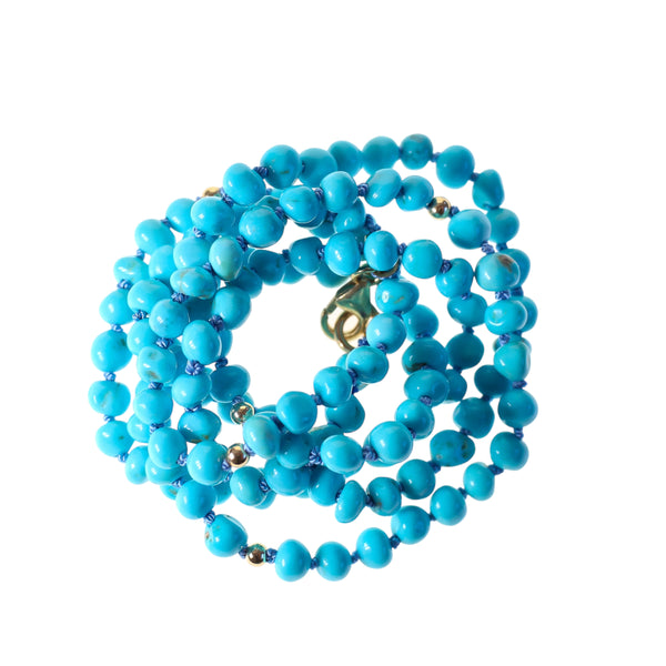 Blue turquoise nugget necklace