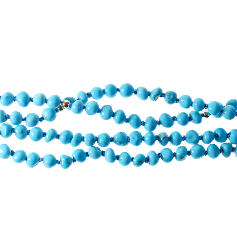 Blue turquoise nugget necklace