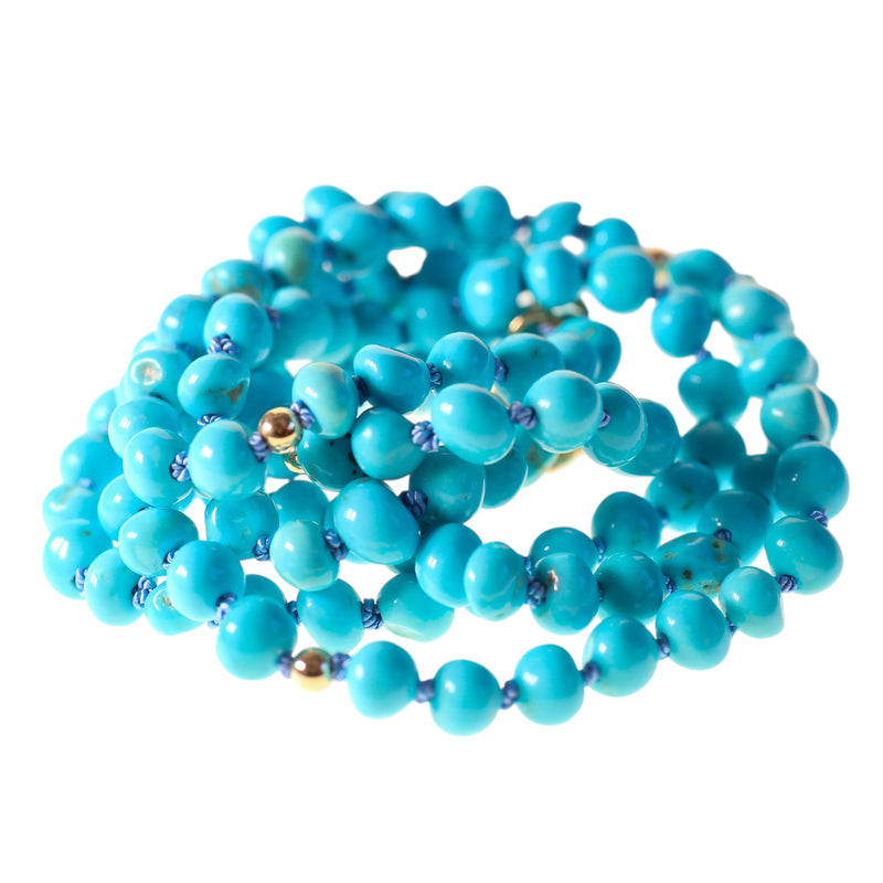 Blue turquoise nugget necklace