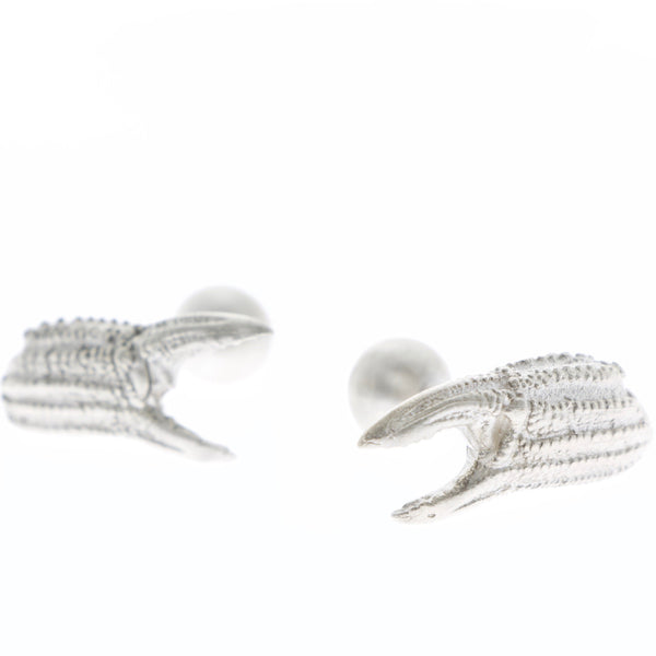 Tamahra Prowse jewellery design. Sterling silver crab claw cufflinks.